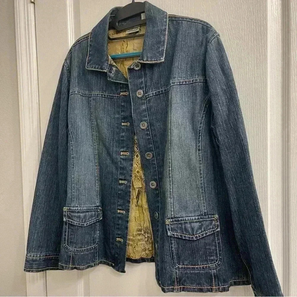 Chico’s Lined Denim Jacket - Picture 3 of 11